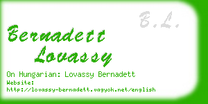 bernadett lovassy business card